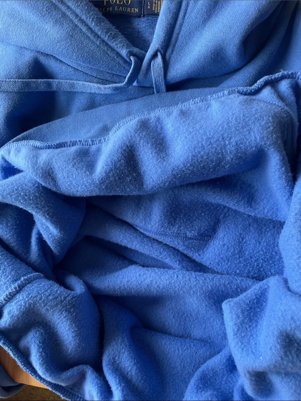 Polo by Ralph Lauren Blue Pullover Hoodie with White Embroidered Logo